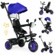 Tricicleta 3 in 1 pentru copii scaun rotativ 360 roti din spuma EVA Ecotoys WQL-066-51 - Albastru