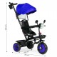 Tricicleta 3 in 1 pentru copii scaun rotativ 360 roti din spuma EVA Ecotoys WQL-066-51 - Albastru