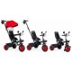 Tricicleta 3 in 1 pentru copii scaun rotativ 360 roti din spuma EVA Ecotoys WQL-066-51 - Rosu