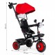 Tricicleta 3 in 1 pentru copii scaun rotativ 360 roti din spuma EVA Ecotoys WQL-066-51 - Rosu