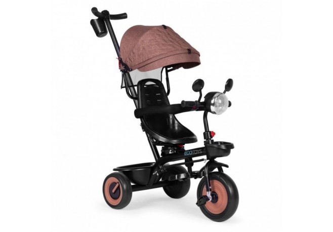 Tricicleta 3 in 1 pentru copii scaun rotativ 360 roti din spuma EVA Ecotoys WQL-066-51 - Bej