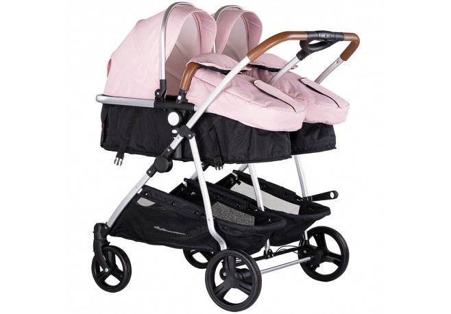 Carucior gemeni Chipolino Duo Smart 2 in 1 pink marshmallow