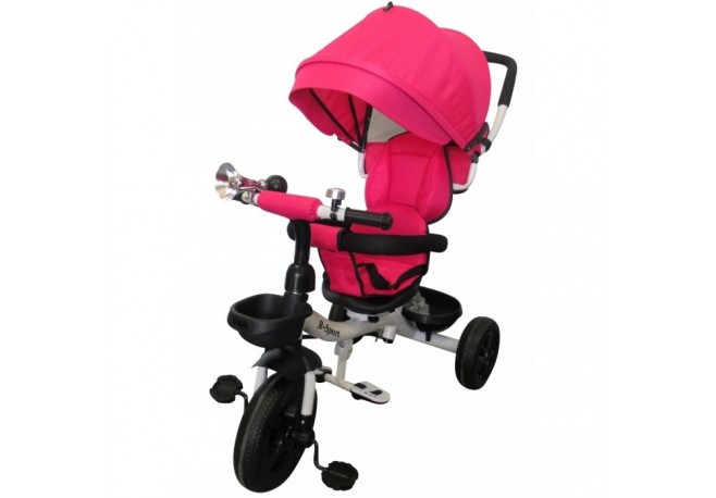Tricicleta cu pedale 3 in 1 R-Sport T4 - Roz - Resigilat (lipsa amabalj original)