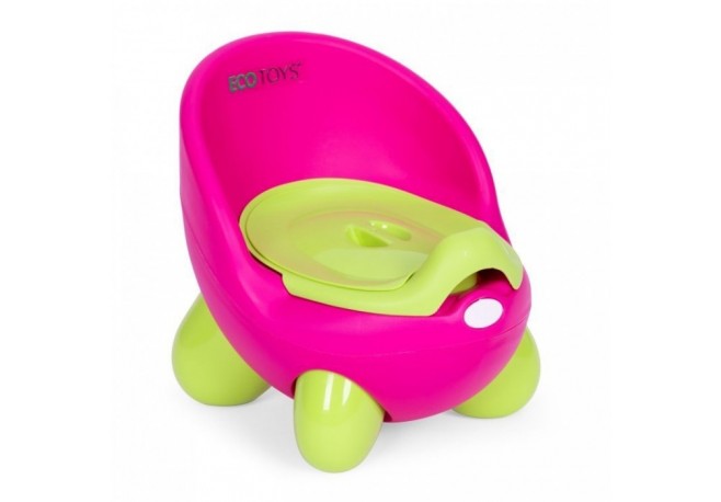 Olita pentru copii insertie detasabila picioare antiderapante Ecotoys PP112 - Roz-Verde