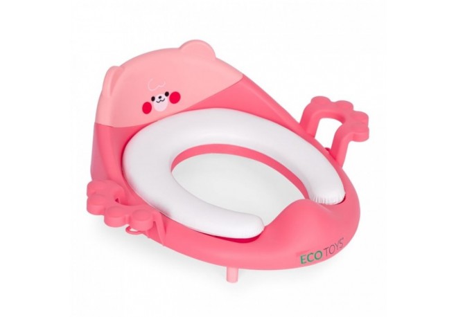 Reductor toaleta cu manere pentru copii Ecotoys PP104 - Roz