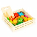 Set de fructe si legume din lemn 17 elemente Ecotoys HC590048