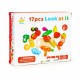 Set de fructe si legume din lemn 17 elemente Ecotoys HC590048
