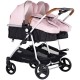 Carucior gemeni Chipolino Duo Smart 3 in 1 pink marshmallow