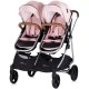 Carucior gemeni Chipolino Duo Smart 3 in 1 pink marshmallow