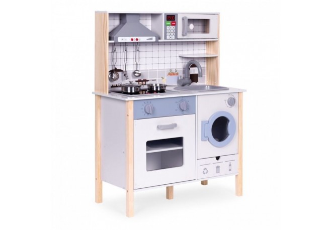 Bucatarie din lemn pentru copii cu accesorii 70 x 30 x 93 cm Ecotoys TL403005