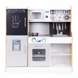 Bucatarie din lemn pentru copii cu accesorii 90.3 x 31 x 90 cm Ecotoys TL053001