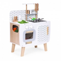 Bucatarie din lemn pentru copii cu accesorii 58 x 29 x 73 cm Ecotoys W10C863