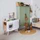 Bucatarie din lemn pentru copii cu accesorii 58 x 29 x 73 cm Ecotoys W10C863