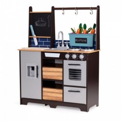 Bucatarie din lemn pentru copii cu accesorii 74 x 29.5 x 96 cm Ecotoys TL40030