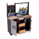 Bucatarie din lemn pentru copii cu accesorii 74 x 29.5 x 96 cm Ecotoys TL40030