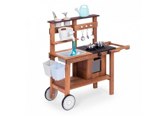 Bucatarie de exterior din lemn pentru copii 89 x 31 x 80.5 cm Ecotoys TL814004