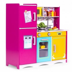 Bucatarie din lemn pentru copii cu accesorii 92 x 29.5 x 83 cm Ecotoys TL40027
