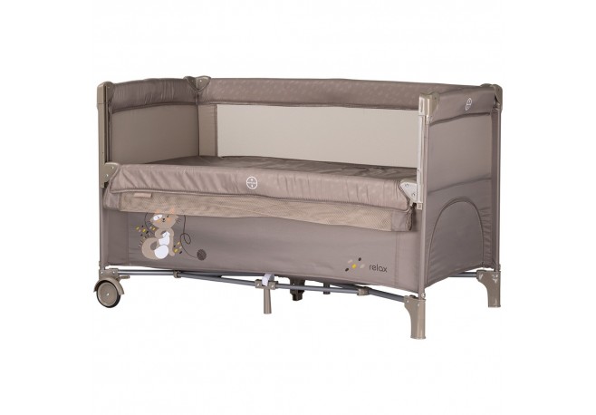 Patut pliabil Chipolino Relax tiramisu cu laterala culisanta