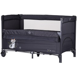 Patut pliabil Chipolino Relax anthracite cu laterala culisanta