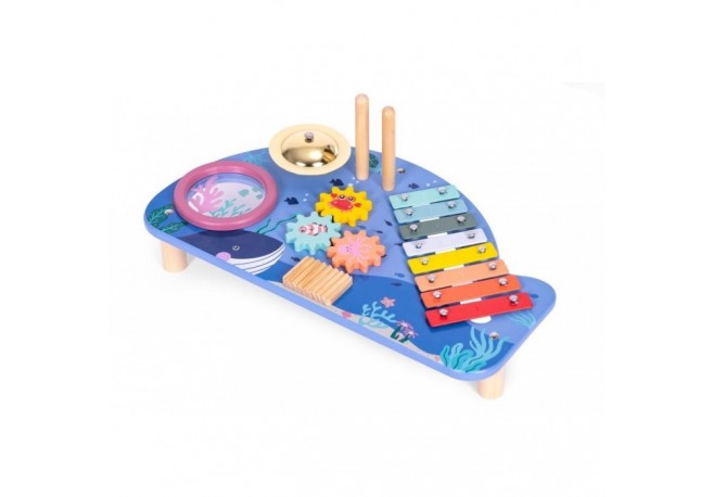 Masuta din lemn cu instrumente muzicale Ecotoys TL204013