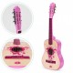 Chitara din lemn pentru copii cu 6 corzi Ecotoys HX18022-30 76 X 28 cm - Roz