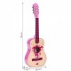 Chitara din lemn pentru copii cu 6 corzi Ecotoys HX18022-30 76 X 28 cm - Roz