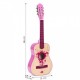 Chitara din lemn cu 6 corzi pentru copii 86 x 31 cm Ecotoys HX18026-34 - Roz