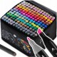 Set de 168 markere colorate cu alcool varf dublu Nukido NK-914