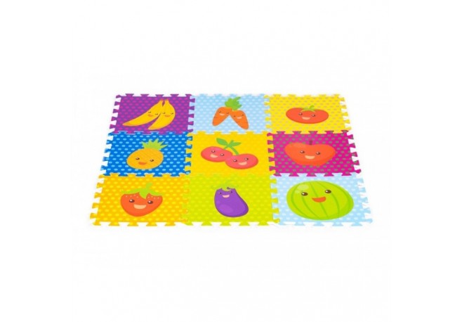 Salteluta de joaca pentru copii 86 x 86 x 1 cm IPlay 0393 - Fructe si legume