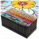 Set de 262 markere colorate cu alcool varf dublu Nukido NK-915