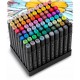Set de 80 markere colorate cu alcool varf dublu Nukido NK-912