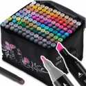 Set de 120 markere colorate cu alcool varf dublu Nukido NK-913