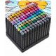 Set de 120 markere colorate cu alcool varf dublu Nukido NK-913