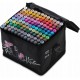 Set de 120 markere colorate cu alcool varf dublu Nukido NK-913