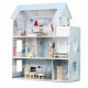 Casuta de papusi din lemn cu 3 etaje mobilier inclus 60 x 24 x 70 cm Ricokids RK-878 - Albastru deschis