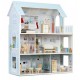 Casuta de papusi din lemn cu 3 etaje mobilier inclus 60 x 24 x 70 cm Ricokids RK-878 - Albastru deschis