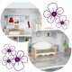 Casuta de papusi din lemn cu 3 etaje mobilier inclus 60 x 24 x 70 cm Ricokids RK-878 - Albastru deschis