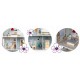 Casuta de papusi din lemn cu 3 etaje mobilier inclus 60 x 24 x 70 cm Ricokids RK-878 - Albastru deschis