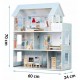 Casuta de papusi din lemn cu 3 etaje mobilier inclus 60 x 24 x 70 cm Ricokids RK-878 - Albastru deschis