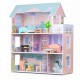 Casuta de papusi din lemn cu 3 etaje mobilier inclus 60 x 24 x 70 cm Ricokids RK-878 - Roz