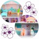 Casuta de papusi din lemn cu 3 etaje mobilier inclus 60 x 24 x 70 cm Ricokids RK-878 - Roz