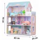 Casuta de papusi din lemn cu 3 etaje mobilier inclus 60 x 24 x 70 cm Ricokids RK-878 - Roz