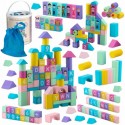 Set educational cu blocuri din lemn 100 bucati Ricokids RK-871