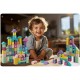 Set educational cu blocuri din lemn 100 bucati Ricokids RK-871