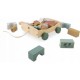 Carucior din lemn cu blocuri din lemn incluse 20.5 x 17.5 x 6 cm Nukido NK-853