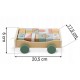 Carucior din lemn cu blocuri din lemn incluse 20.5 x 17.5 x 6 cm Nukido NK-853