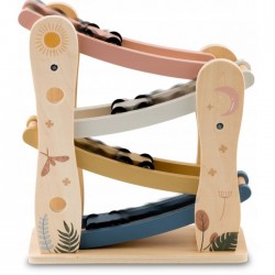 Rampa din lemn cu 4 masinute incluse 25.5 x 9 x 30 cm Nukido NK-855