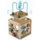 Cub educational din lemn cu diverse activitati 15.5 x 17 cm Nukido NK-861