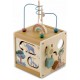 Cub educational din lemn cu diverse activitati 15.5 x 17 cm Nukido NK-861