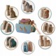 Jucarie educativa Arca lui Noe din lemn cu animalute 17.5 x 13.5 x 20 cm Nukido NK-862
